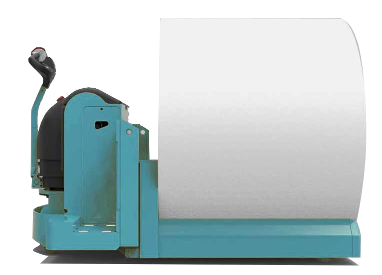 Equipo para mover Carga en Forma de Cilindro: Patín Eléctrico Porta Rollos, Bobinas y Tubería - Fabricado a la Medida.